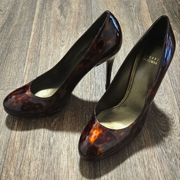 Stuart Weitzman Tortoiseshell High Heels Size 9.5 - Picture 2 of 8